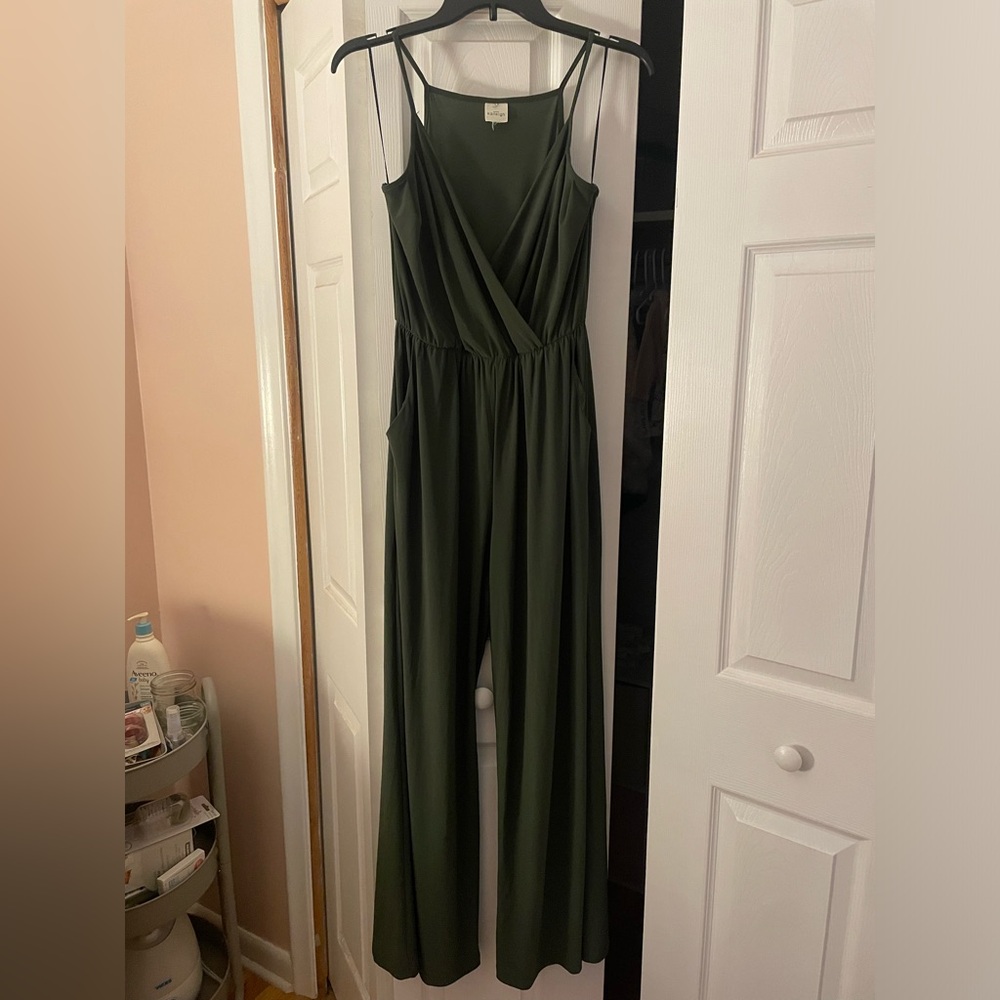 Kaileigh - Lexy Knit Jumpsuit, Size M, Olive Green